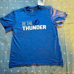 Small Blue 100% polyester t-shirt